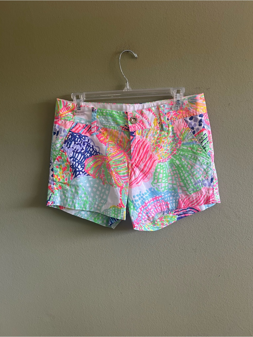 NWOT Lilly Pulitzer The Callahan Shorts Neon Floral Print Sz 2